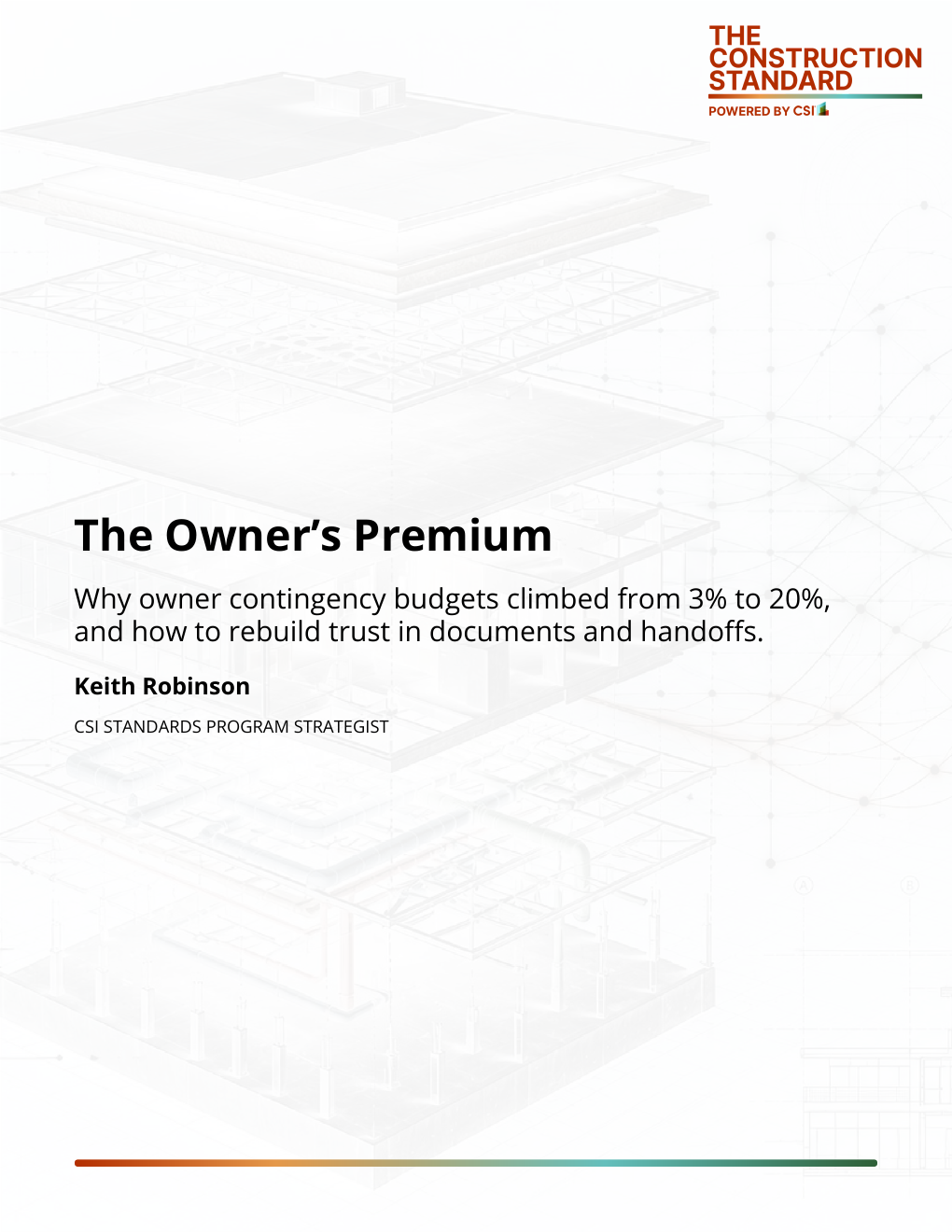 Cover of The Owner's Premium white paper by Keith Robinson
